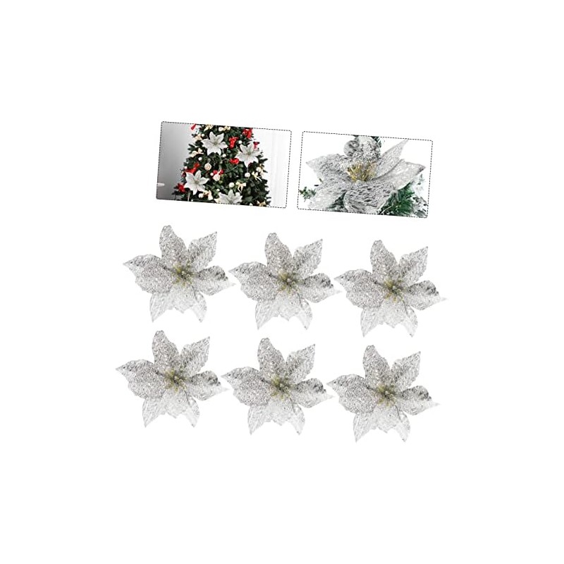 12piezas Adornos Navideños Flor del Árbol De Navidad Accesorios para