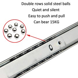 ETOPARS 1 Pair 12" Heavy Duty 27mm Drawer Runners Slide Slides Ball Bearing Grooved Steel Extension Sizes Kitchen Cabinet Desk Capacity Side Mount