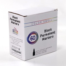 Color Swell Bulk Permanent Markers 480 Count (Black) for Teachers, Kids and Classrooms (Case of 8 units)