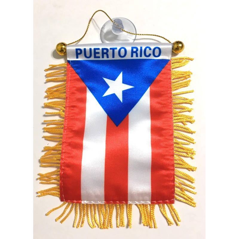 Puerto Rico Rican Flags for car Interior Rearview Mirror or