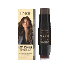 SEVICH Dual-Ended Root Touch Up Stick - Waterproof Hairline Enhancer for Sparse Hairlines & Gray Coverage, Non-Sticky Scalp Concealer with Beeswax, Instant Volume & Natural Look (Dark brown)