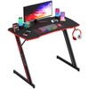 39.4 Inch Gaming Desk Z Shaped Carbon Fiber Surface Desktop