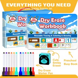RichBoy Dry Erase Workbooks, Activity Books with Tracing, Coloring, Drawing and More, All-in-one Reusable Handwriting Practice, Preschool Learning Activities, Educational Toys for Kids Ages 3-5