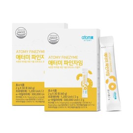 J&M Partners Atomy Finezyme Enzyme 2g x 30 packets (2) / 애터미 파인자임 효소 2g x 30포 2개