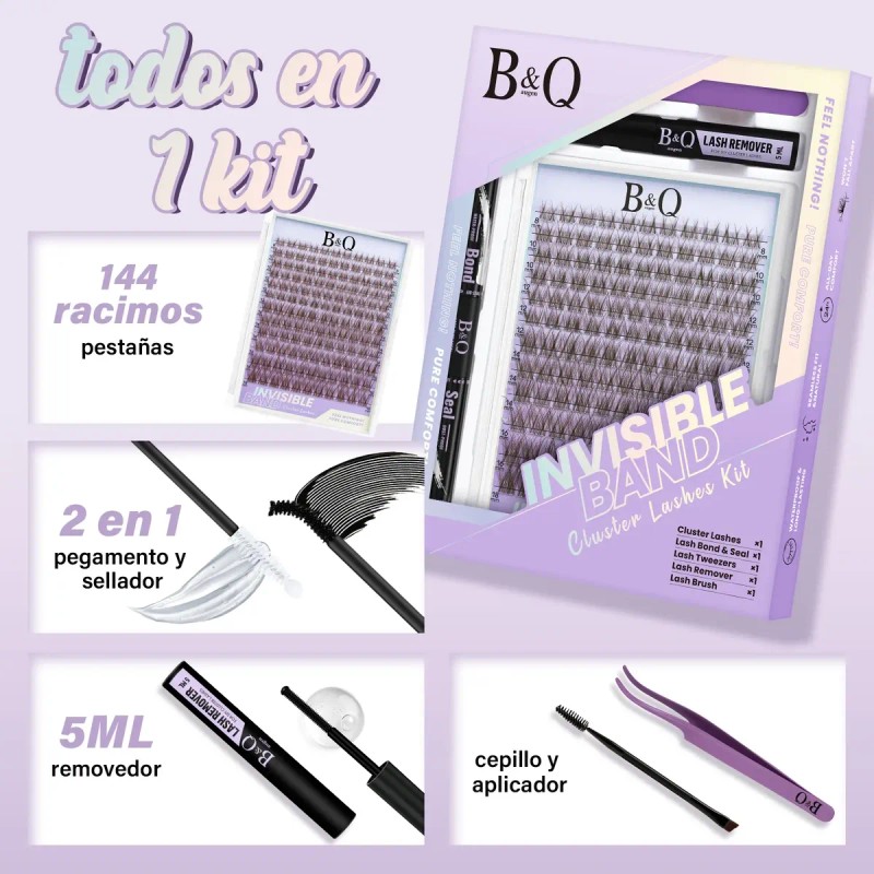 Extensiones De Pestañas Marrón Kit Raíces Invisibles Bq Lash