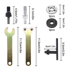 VooGenzek 9 Pieces 6 mm/10 mm Angle Grinder Connection Rod, Angle Grinder Flange Drill Conversion Tool, Arbor Adapter, Angle Grinder Connection Rod Replacement Parts with Wrench