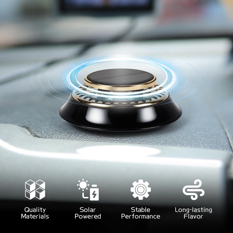 Wuyaoyao Car Air Freshener, Rotating Solar Energy Car Fragrance Diffuser,