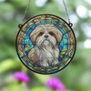 Image Industry Shih Tzu Stained Glass Effect Suncatcher - Garden