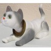 Bobble Head Figure Cat Light Grey Large Lying Down with