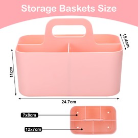 Multipurpose Storage Caddy, Modern Pen Art Storage Organiser with Handle, Kitchen Cleaning Caddy Organiser, Durable PP Table Plastic Organiser, Stackable Cleaning Products Organiser Basket for Desk
