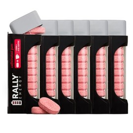 Rally Energy Caffeine Gum, Sugarless Gum with 60 mg of Caffeine for Fast-Acting Energy, Stay Alert, Long-Lasting, Variety Pack, Natural Cinnamon (6 Pack, 66 Pieces)