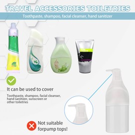 16 Pack Silicone Bottle Covers Travel Essentials for Women Men, Cruise Ship Essentials 2025, Travel Size Toiletries, Luggage Accessories, Elastic Sleeves Leak Proofing