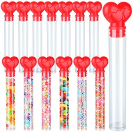 14Pcs Empty Candy Cane Tubes, Clear Plastic Candy Containers for Valentine