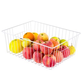 16inch Upright Freezer Organizer Baskets for 13-14,16-21 cu.ft Standup Freezer, Settle freezer chaos and reduce food waste effectively, Durable, Fully Use Space, Improve Air Circulate, White, 3pcs