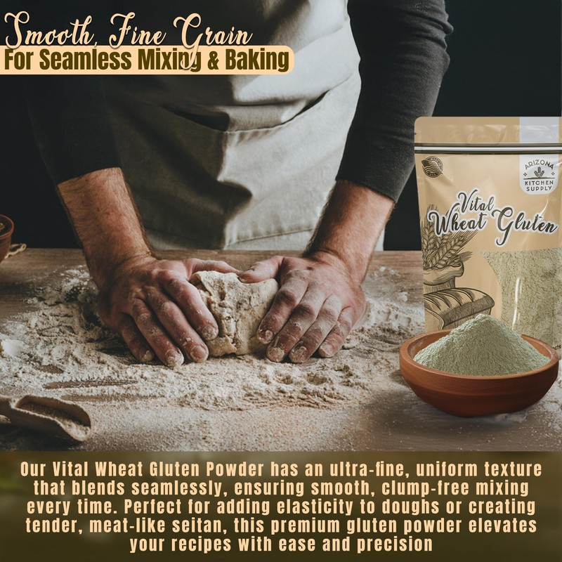 2.2 lb Vital Wheat Gluten | High-Protein, All-Natural Wheat Protein