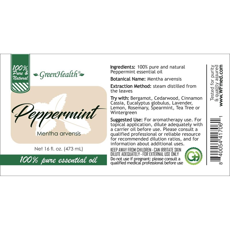 GreenHealth Peppermint Essential Oil – 2 Pack (16 fl oz