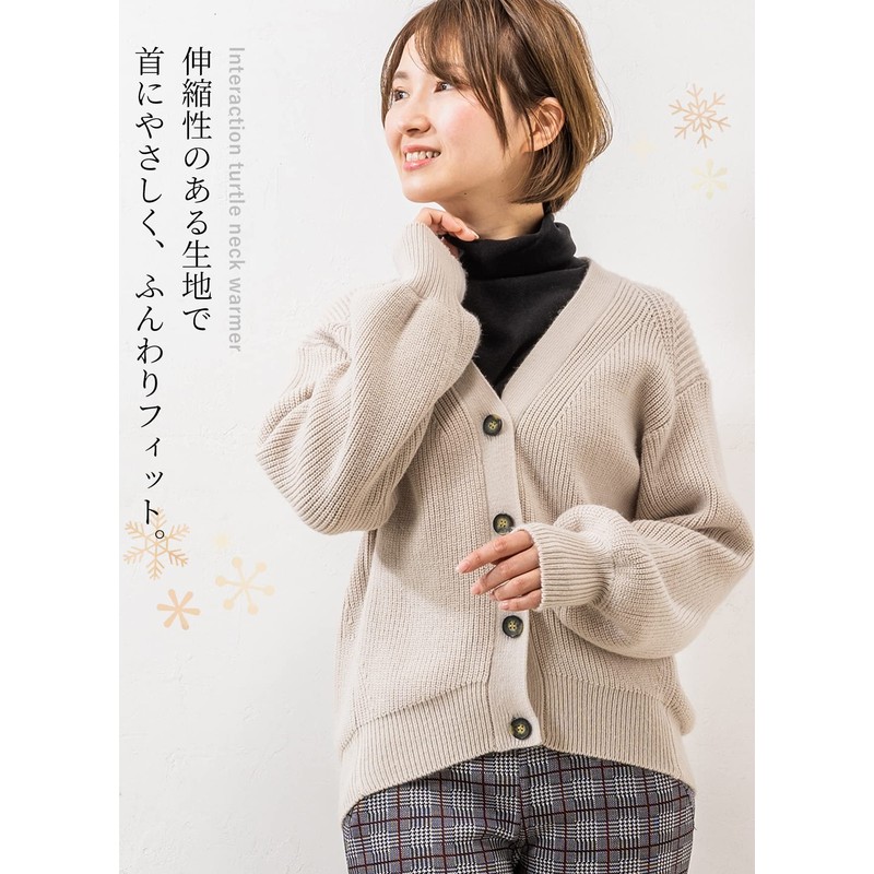 [SPAN] 844 Turtleneck Collar White Black High Neck Warmer, R