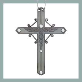 Banberry Designs Nurse Cross Ornament - Enameled Filigree Metal with Caduceus and Jewels #9706