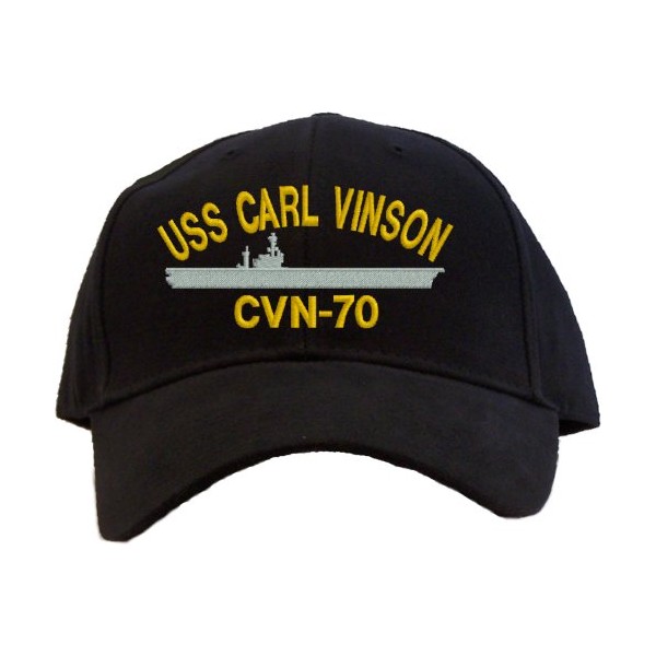 USS Carl Vinson CVN-70 Embroidered Baseball Cap - Black