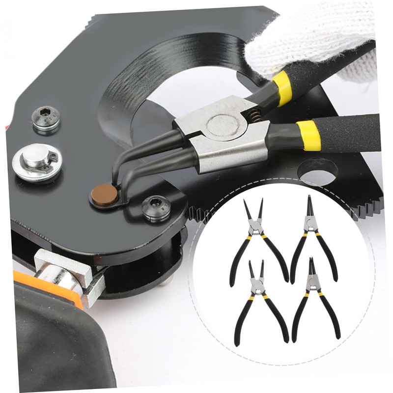 DOITOOL 4pcs Multifunctional Retainer Plier Internal External Spring Calipers Non-