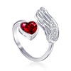 Qings Garnet Birthstone Heart Ring for Women 925 Sterling Silver