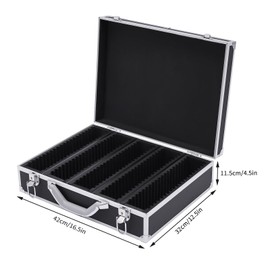 Coin Storage Box, 5 - Com 100 Graded Trading Card Storage Box with Security Latch for PCGS, NGC & More, Coin Slab Holder Display Case for Collectors (Black)
