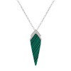 Franki Baker Art Deco Style Created Green Malachite & Sterling