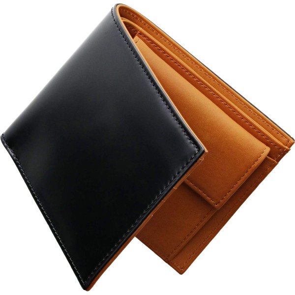 Sankyo Shokai Cordovan Bifold Wallet with Coin Purse, Men's, Made