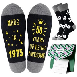 Moyel 50th Birthday Gifts Men 1975 Funny Socks Mens 9-11 Unique 1975 Birthday Gifts for Men Present for 50th Man Ideas for Him Dad Husband Grandad Brother Son