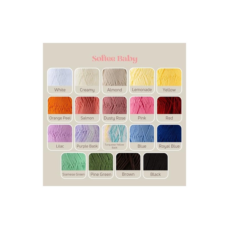 10 Skeins of Sensy Softee Baby Yarn, 3.5 oz, 275