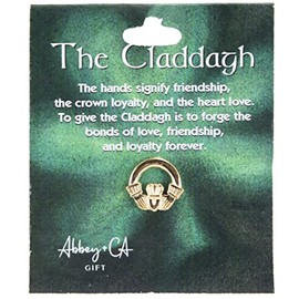 Cathedral Art unisex adult Cathedral Art Abbey CA Gift Claddagh Lapel Pin Carded, Gold, One Size US