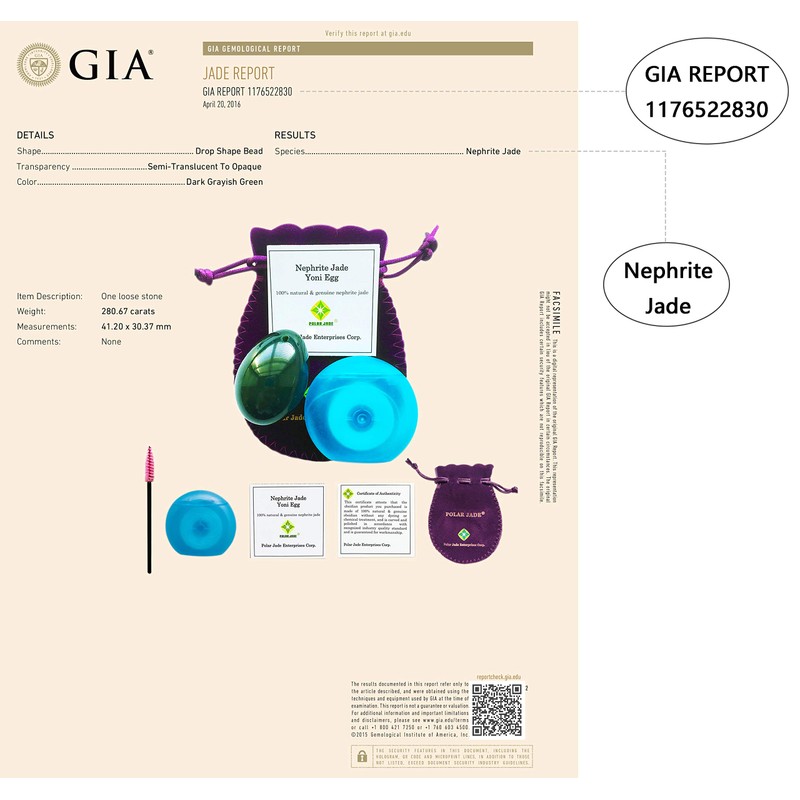 Real Nephrite Jade Egg, Small Size for Advanced & Intermediate