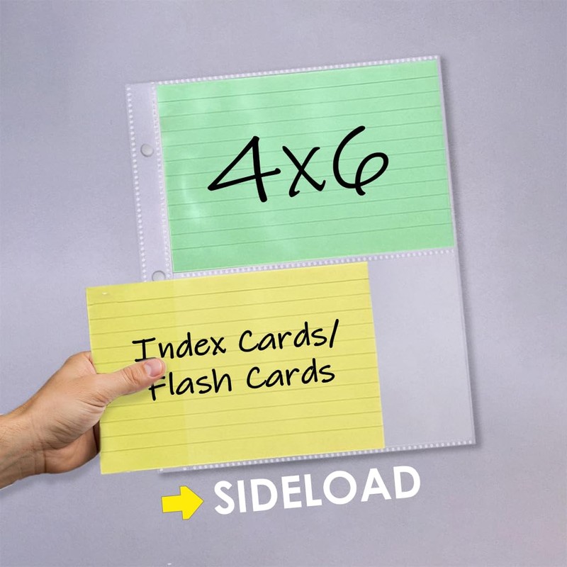 4 x 6 Index Card Sleeves, Flash Cards, for Mini