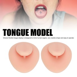 Modelo de Lengua de Silicona Suave, Reutilizable, Fácil de Transportar y Almacenar, Simulación Realista, Multiusos, para Práctica de Perforación que Muestra Kits de Perforación