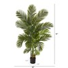 Nearly Natural 6ft. Areca Palm Artificial Tree, Green, Polyethylene, Cement,