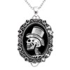 Controse Silver-Toned Stainless Steel The Gentleman Skull Cameo Necklace