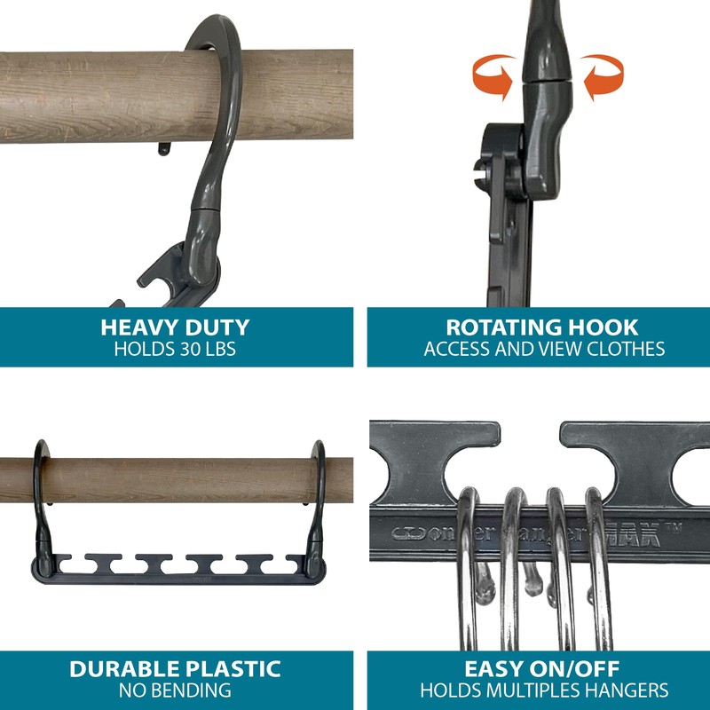 Wonder Hanger Max 10-Pack Space Saving Hangers, Reinforced Hooks Swivels