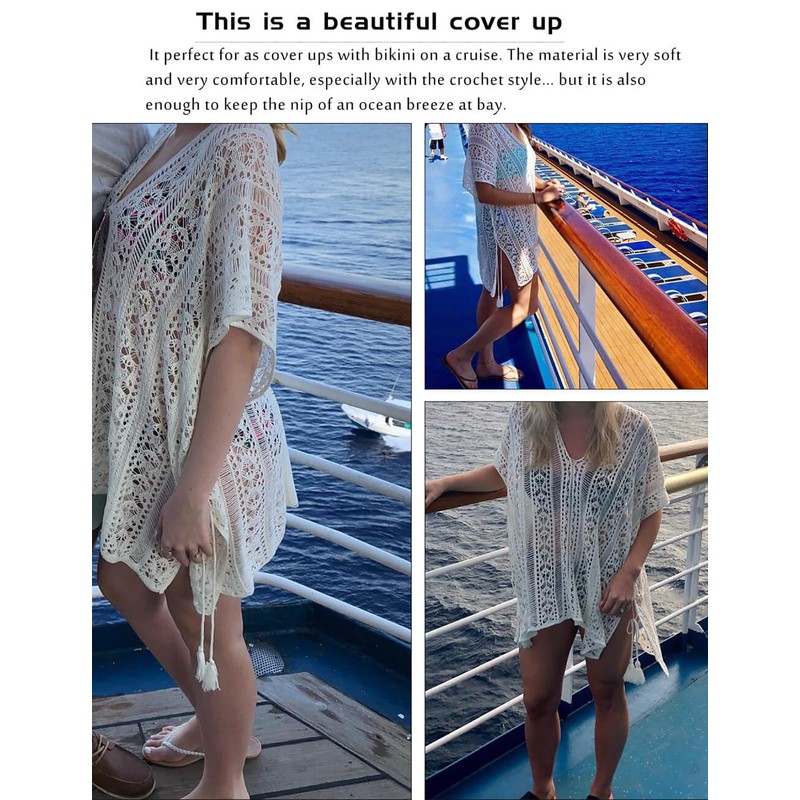 shermie Swimsuit Cover Ups for Women Short Sleeve V Neck