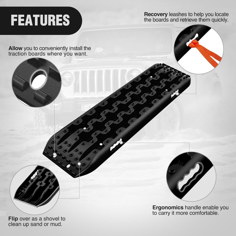 Nilight Recovery Off-road Traction Boards Emergency Tire Ladder Mats For
