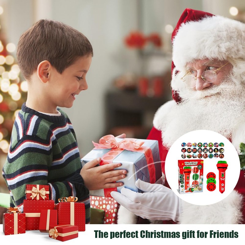 Durdiiy Flashlight Projector for Kids, Christmas 24 Patterns Slide Projector