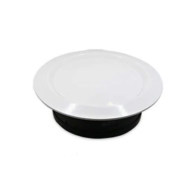 Vogueing Tool Circular Air Vent Grille Covers Ventilation Cover ABS Plastic White & Black Round Wall Vent for Home Using (Disc-150MM)
