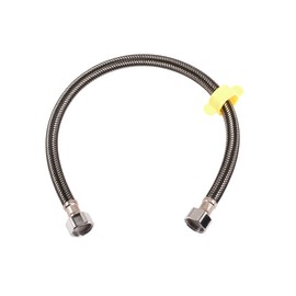 Skweawert 20 In Faucet Supply Lines, 1/2 x 1/2 Female Faucet Connector, Black Braided Stainless Steel Faucet Hose for Kitchen Sink Toilet