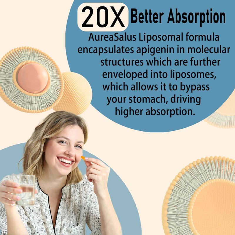 AureaSalus Liposomal Apigenin 600mg, Extra Strength Apigenin Supplement with Fisetin,