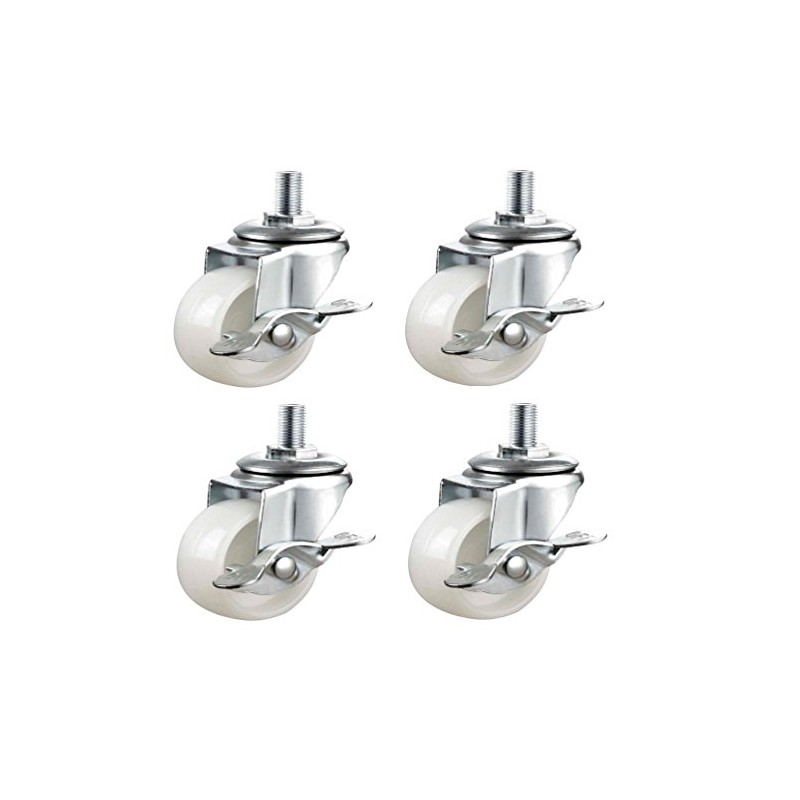- 4 x 40mm Nylon Caster Wheels with Brakes for