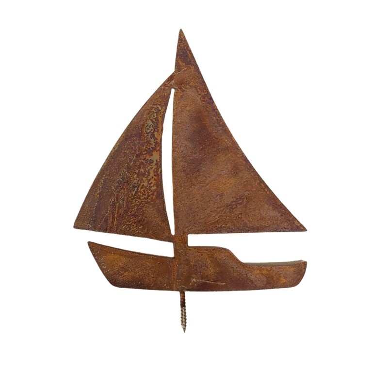 Garden Magic Decorative Ship Sailing Boat in Rust Look for