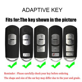 HIBEYO Key Fob Cover for Mazda 2 3 5 6 8 CX-3 CX-4 CX-5 CX-7 CX-9 Atenza Axela MX5 Speed3 Miata Soft TPU Material with Keychains Protector Smart Key Case Accessories (Pink)