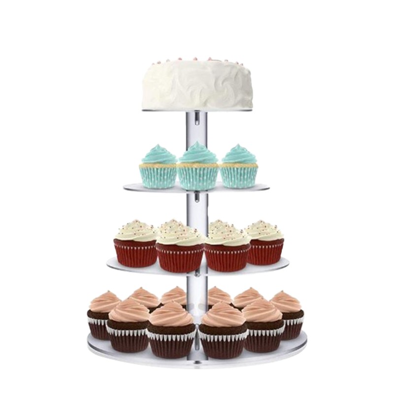 Cupcake Stand Multi Round Tiers Transparent Acrylic High Stability Cupcake