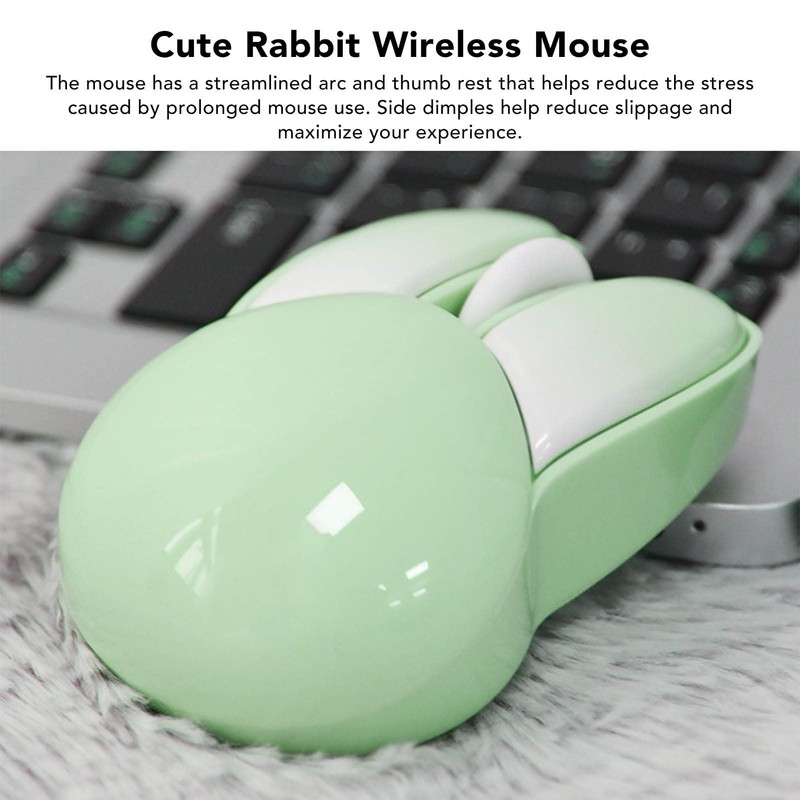 Serounder Cute Bunny Mouse, Cute Rabbit 2.4G Mice, Candy Colors,