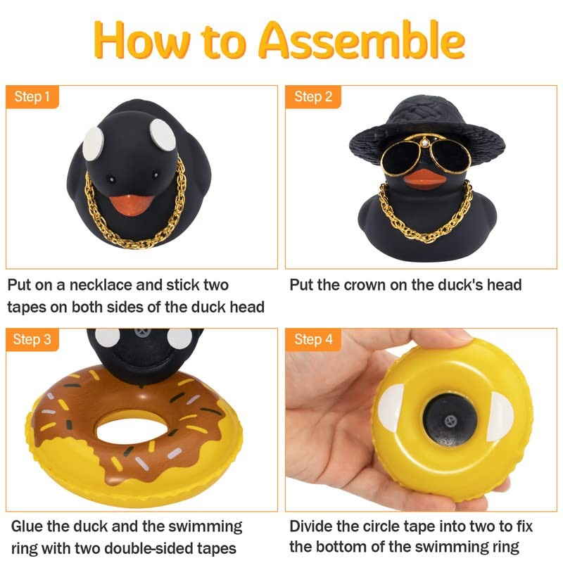 wonuu Car Duck Ornament Dashboard Decorations Rubber Duck Car for