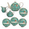 Gracie China by Coastline Imports Shabby Rose Teal 11-Piece 11pc